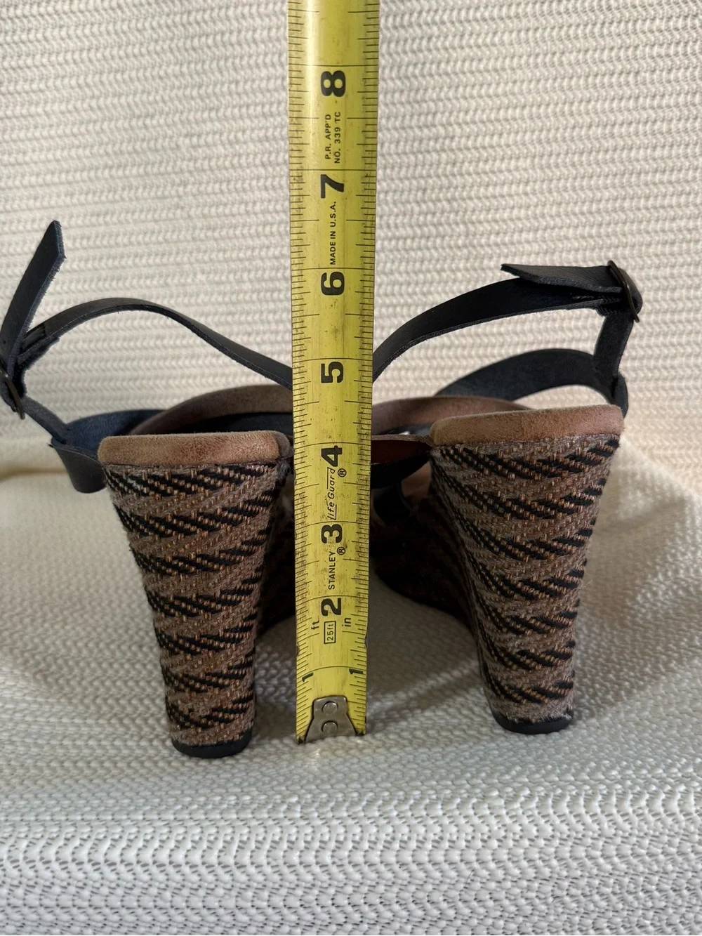 Maurices Women’s Size 7M Black Brown Strappy Platform Wedge Sandals